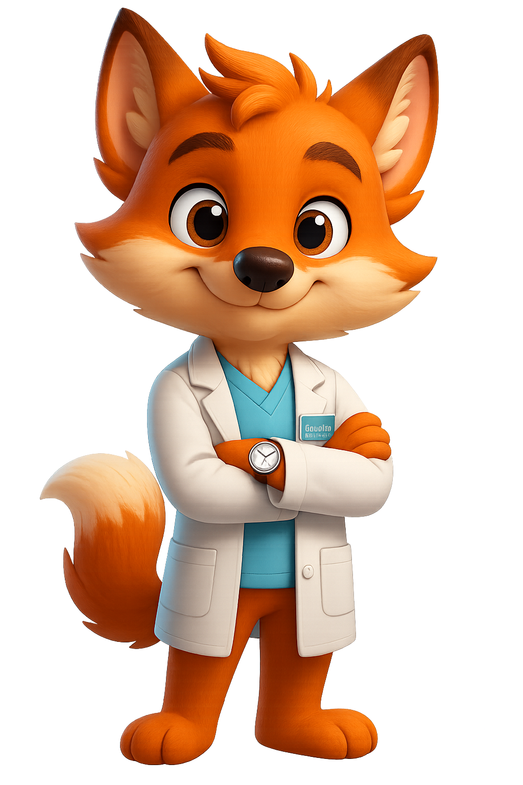 Professional Fox Character in Lab Coat